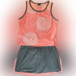 🎾 Nike Tennis Skort & Top/Set - Coral & Dark Grey